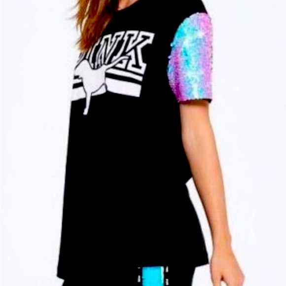 Victorias secret pink bling sequin iridescent top NWOT. - Picture 5 of 5
